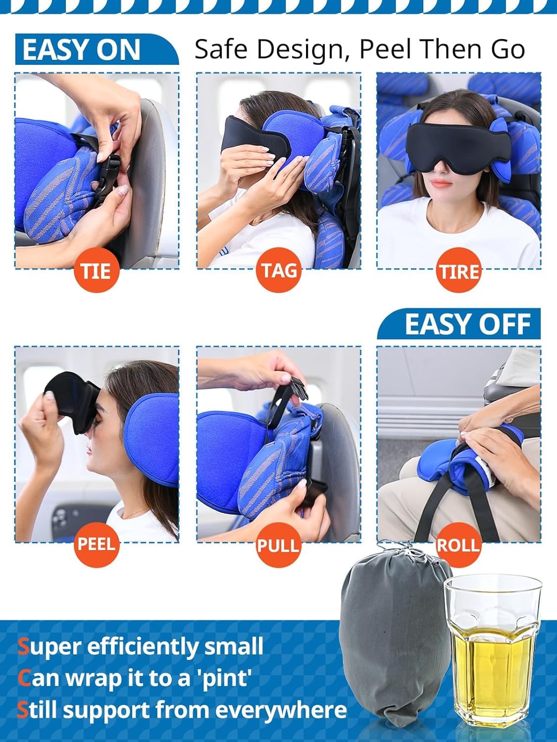 SARISUN pillow stores neatly in luggage for road trips.
