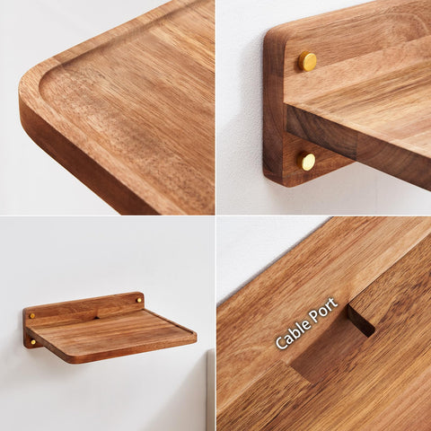 Sarufo decor ledge displaying plants and photos while concealing devices