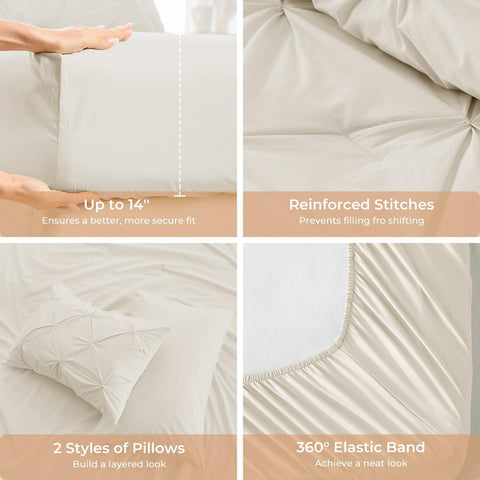 Sasttie 14-pocket fitted-sheet close-up demonstrates secure fit