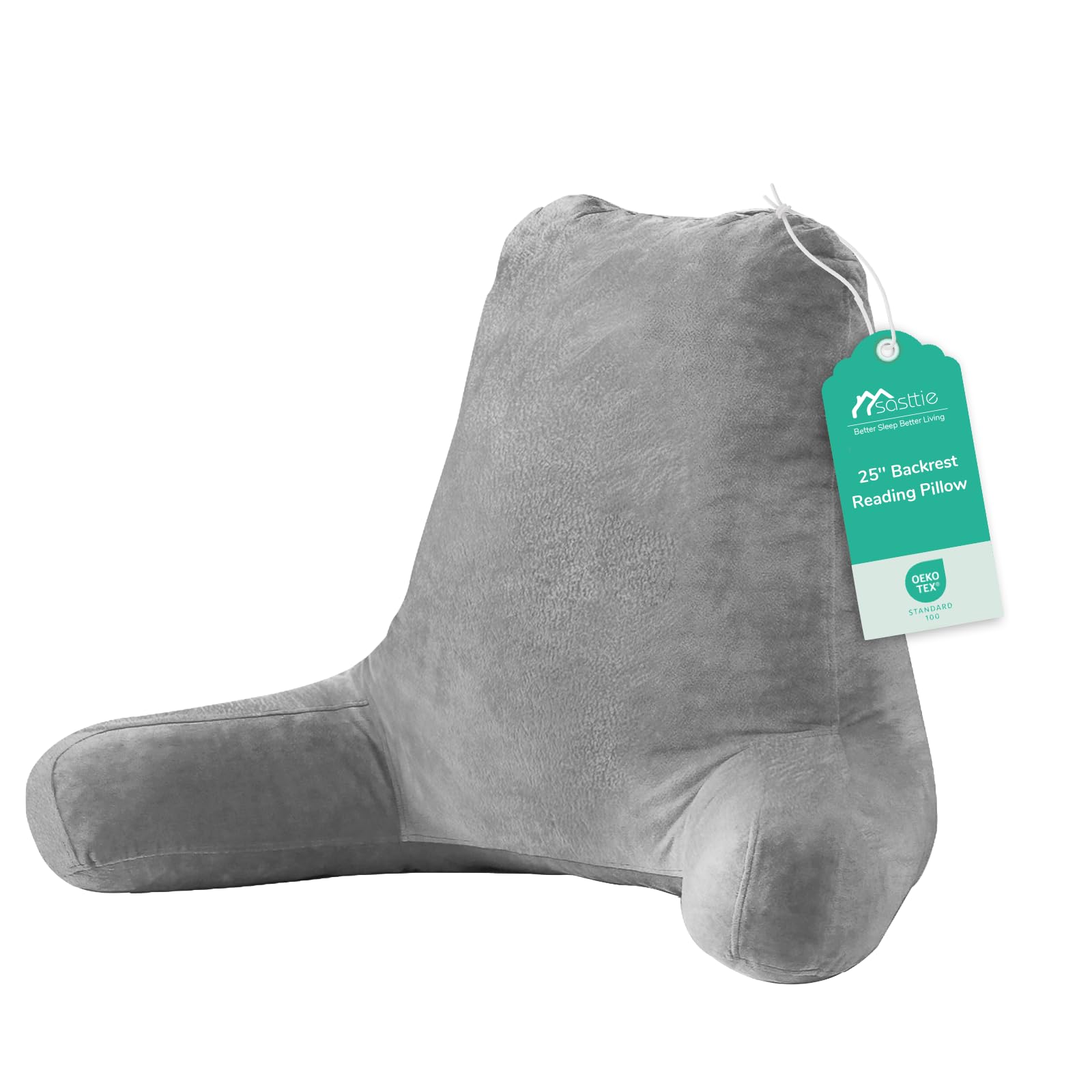 Sasttie 25-inch reading pillow backrest for comfortable bed reading