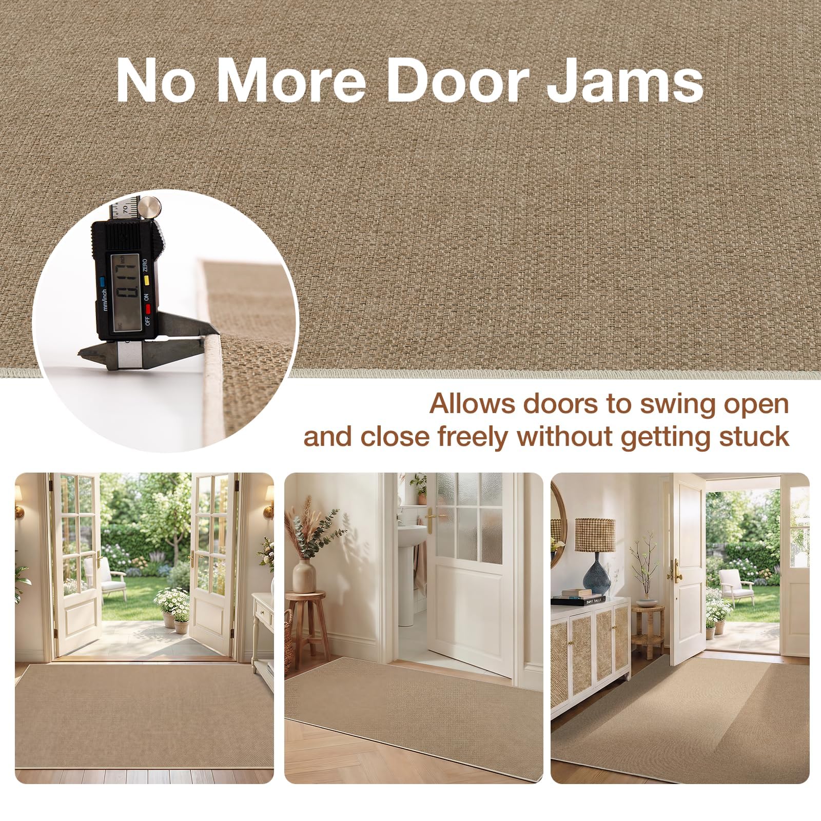 Sasttie 3x5 entryway rug in neutral tones handles high-traffic entrances gracefully.