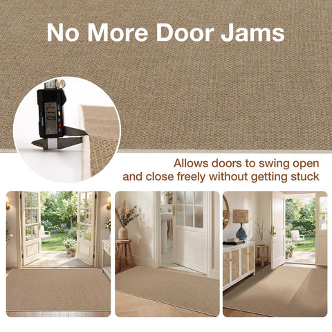 Sasttie 3x5 entryway rug in neutral tones handles high-traffic entrances gracefully.