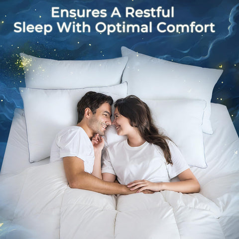 Sasttie firm pillows in a cozy bedroom setup for multi-position sleeping