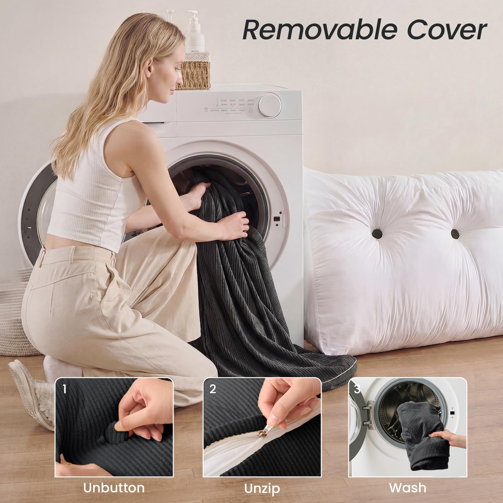 Sasttie headboard pillow full compact packaging for shipping