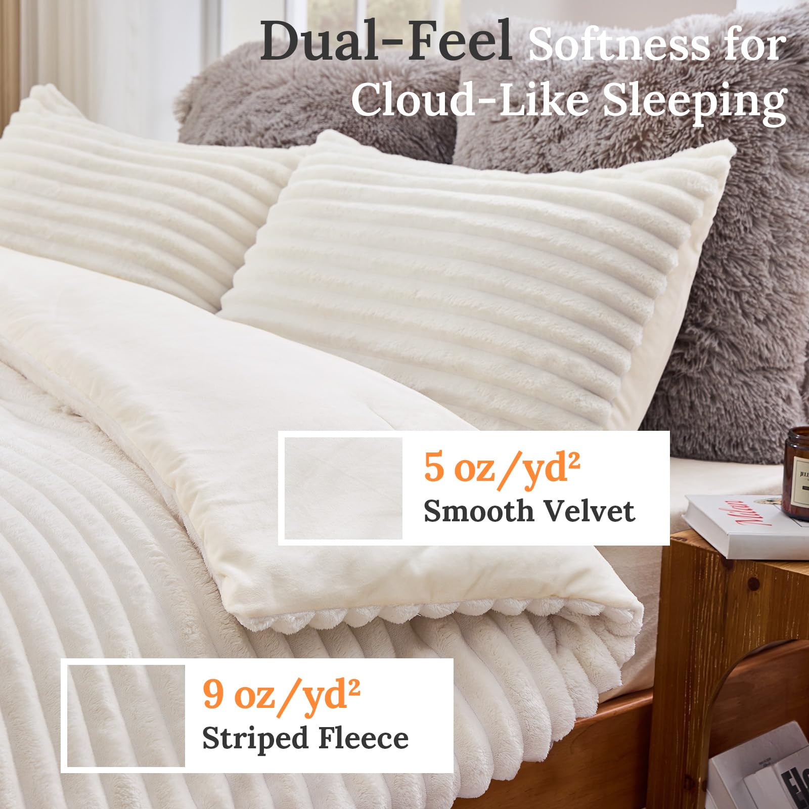 Sasttie King Comforter Set velvet lining close-up reveals soft sheen.