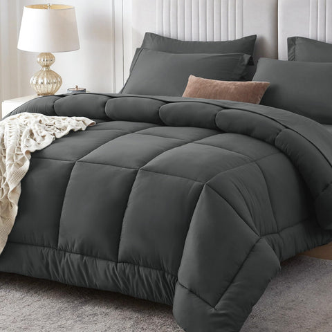 Sasttie king-size comforter set fabric close-up shows cloud-soft microfiber texture.