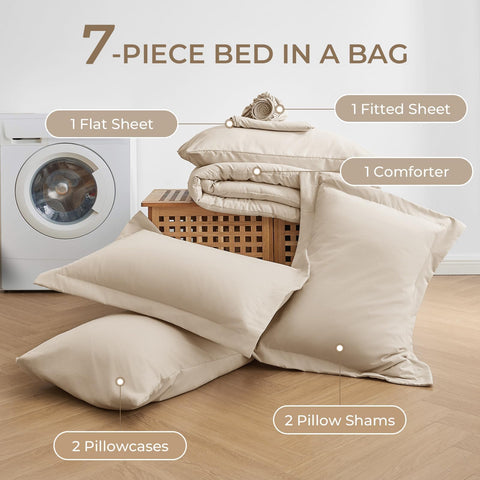 Sasttie pillow shams beige complement the set with a polished finish