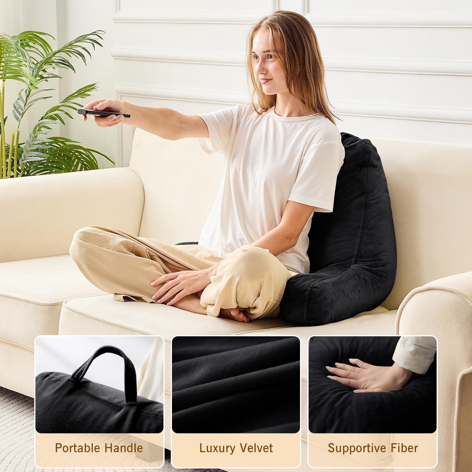 Sasttie Reading Pillow with arms design for ergonomic support.