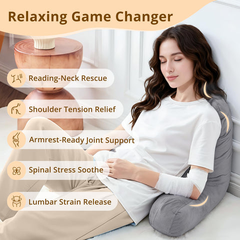 Sasttie reading pillow placed at bed edge for comfortable reading
