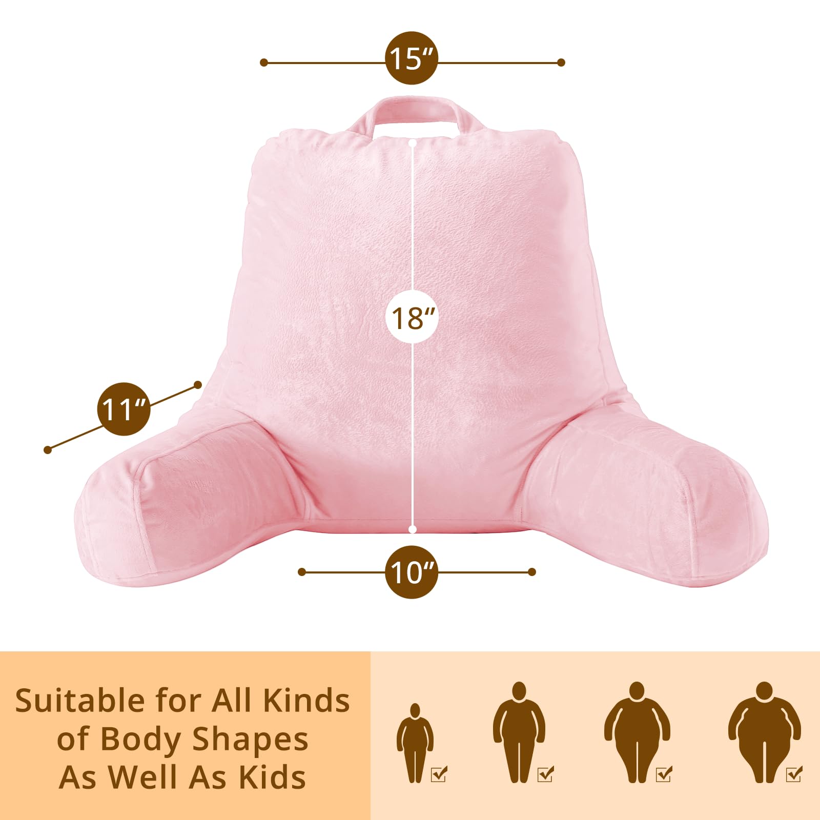 Sasttie reading pillow with carry handle is portable for living spaces.