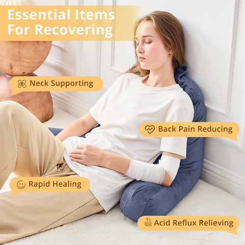 Sasttie reading pillow carry handle enables easy transport.