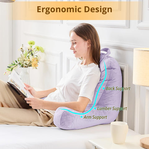 Sasttie velvet reading pillow used on couch for relaxed study sessions