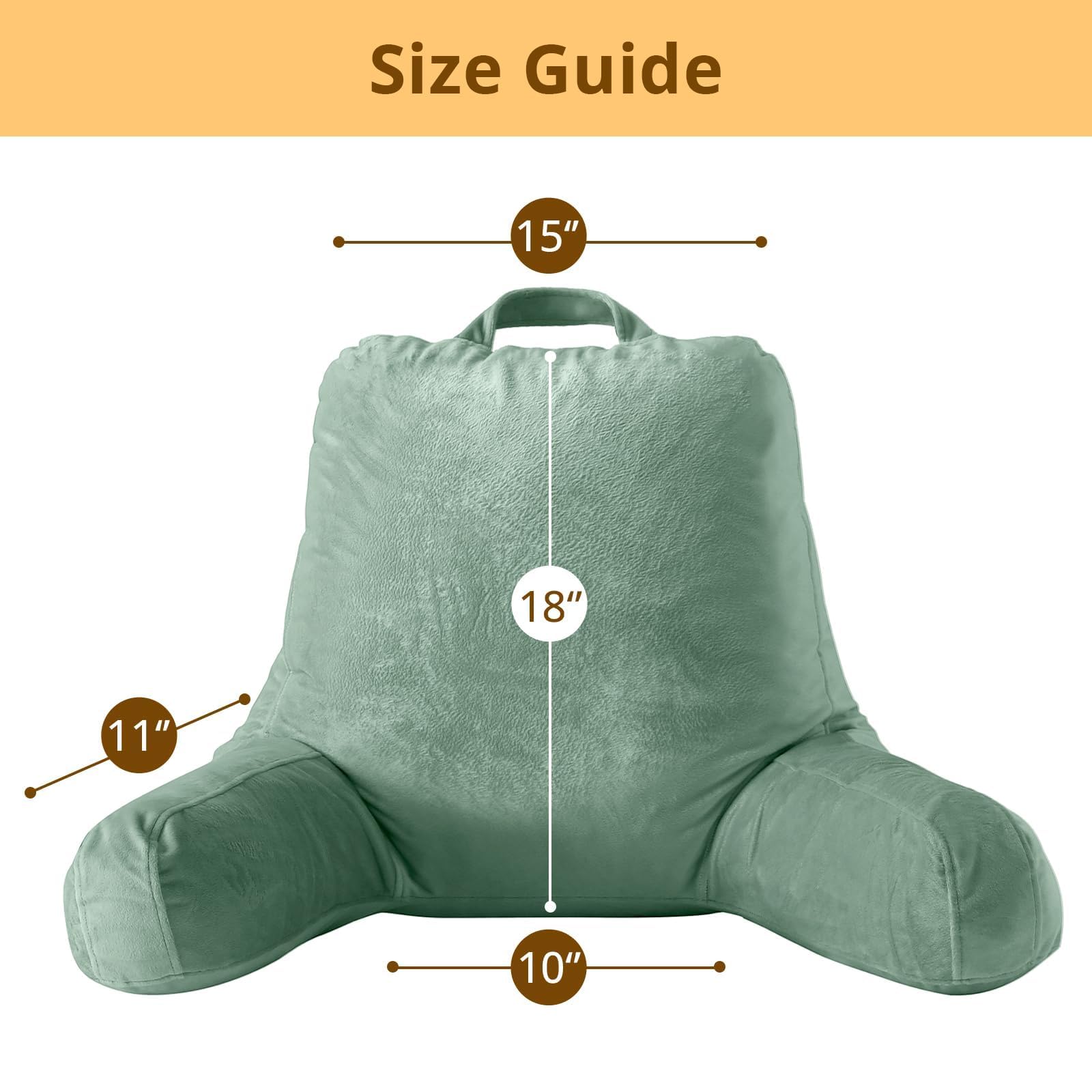 Sasttie Reading Pillow on couch supports upright posture for reading or streaming.