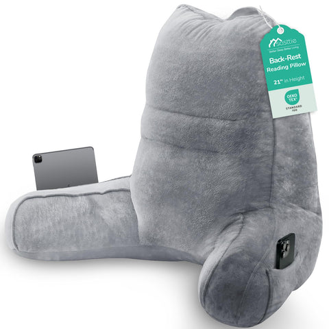 Sasttie Reading Pillow with ergonomic head-neck-back support for comfortable long reading