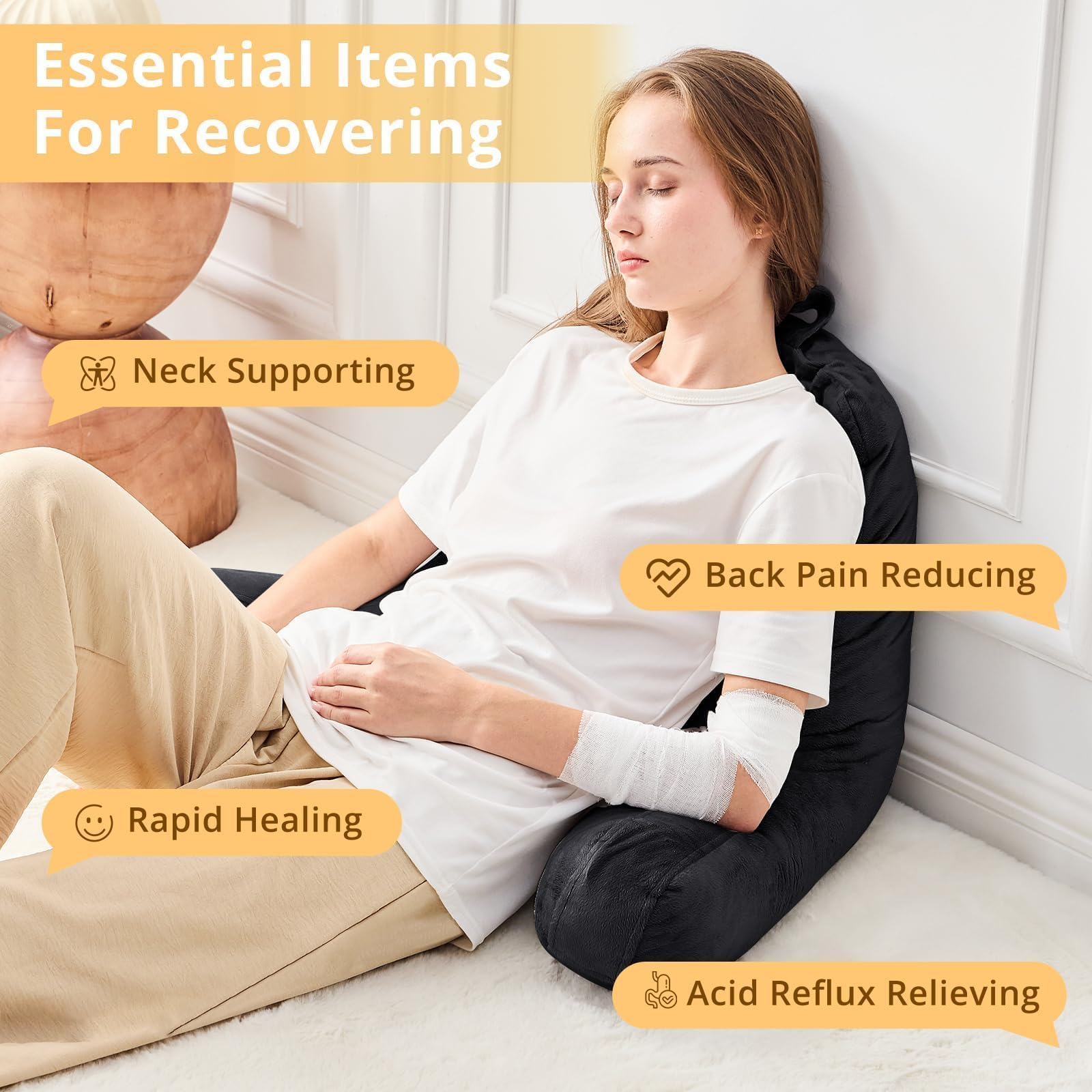 Sasttie Reading Pillow great for floor lounging and study.