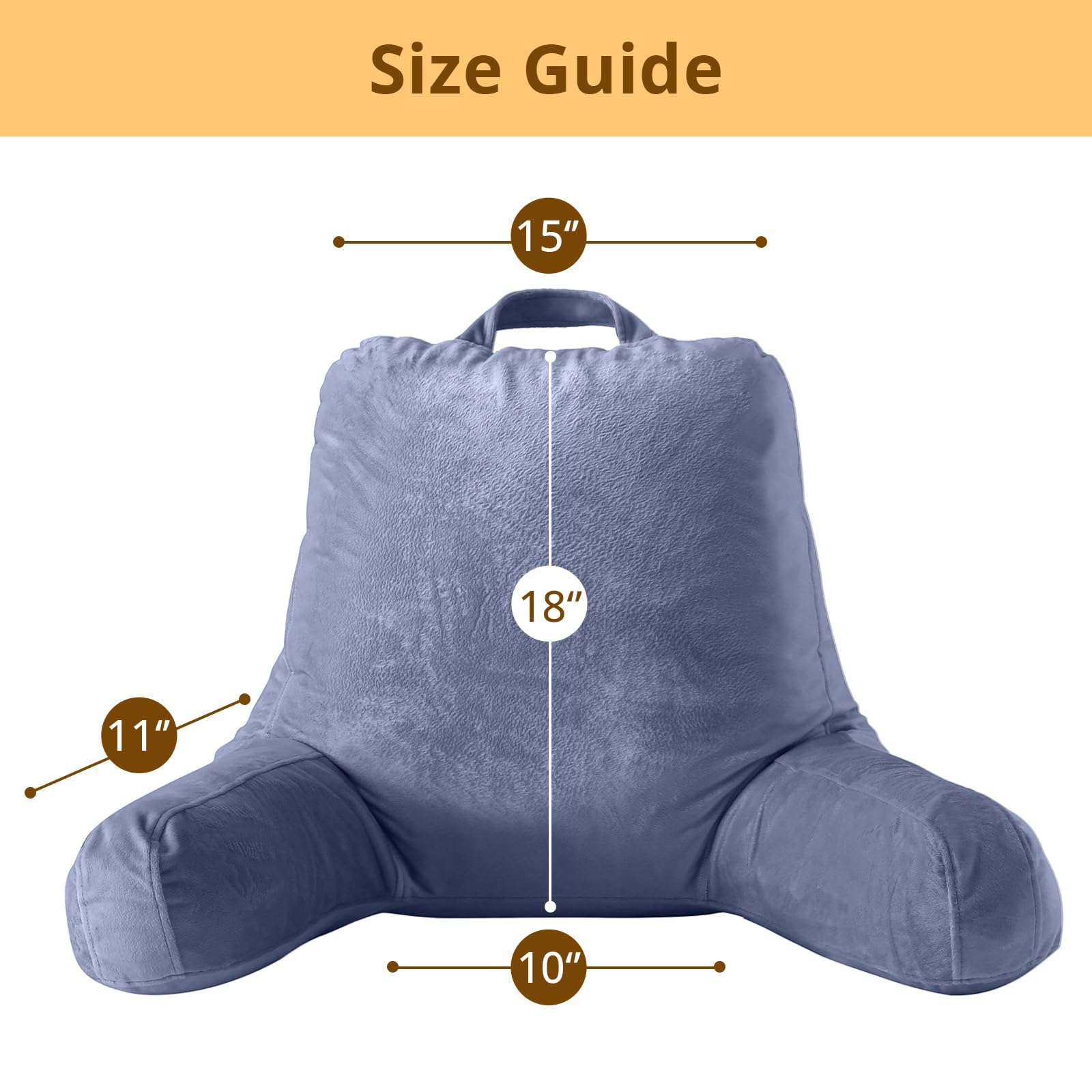 Sasttie reading pillow in bed creates upright reading setup.