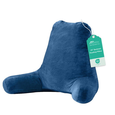 Sasttie navy front view reading pillow with plush back support.