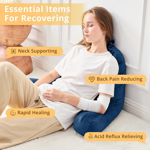 Removable cover with zipper on Sasttie reading pillow keeps cleaning simple