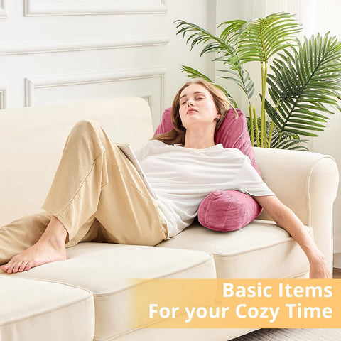 Sasttie reading pillow on floor near user for convenient reading angle.