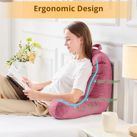 Sasttie rose-pink back rest with carry handle for easy transport.