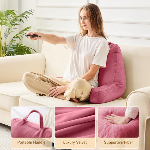 Sasttie Reading Pillow with arms provides firm support for neck and back.