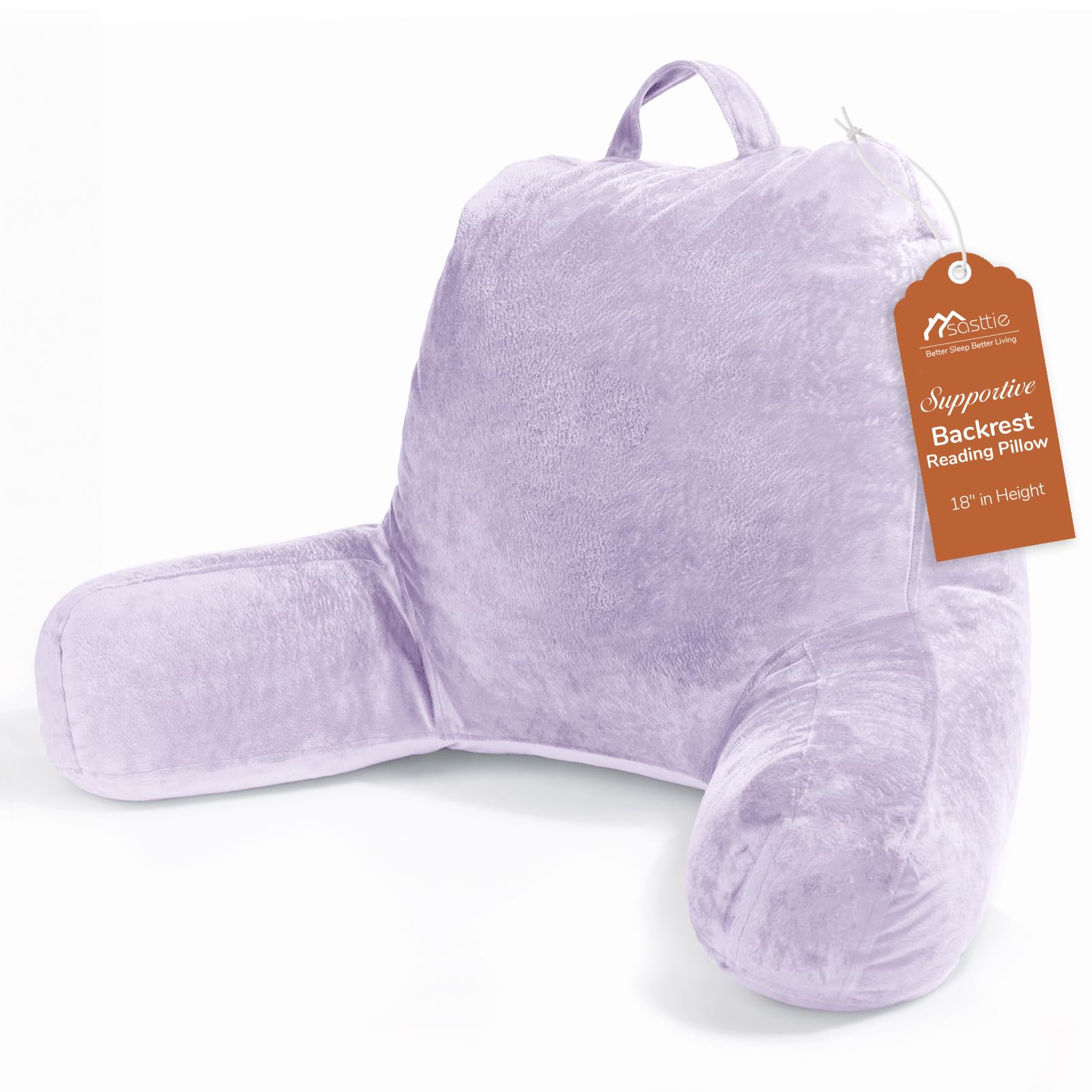 Sasttie reading pillow with velvet cover provides soft support for cozy reading sessions