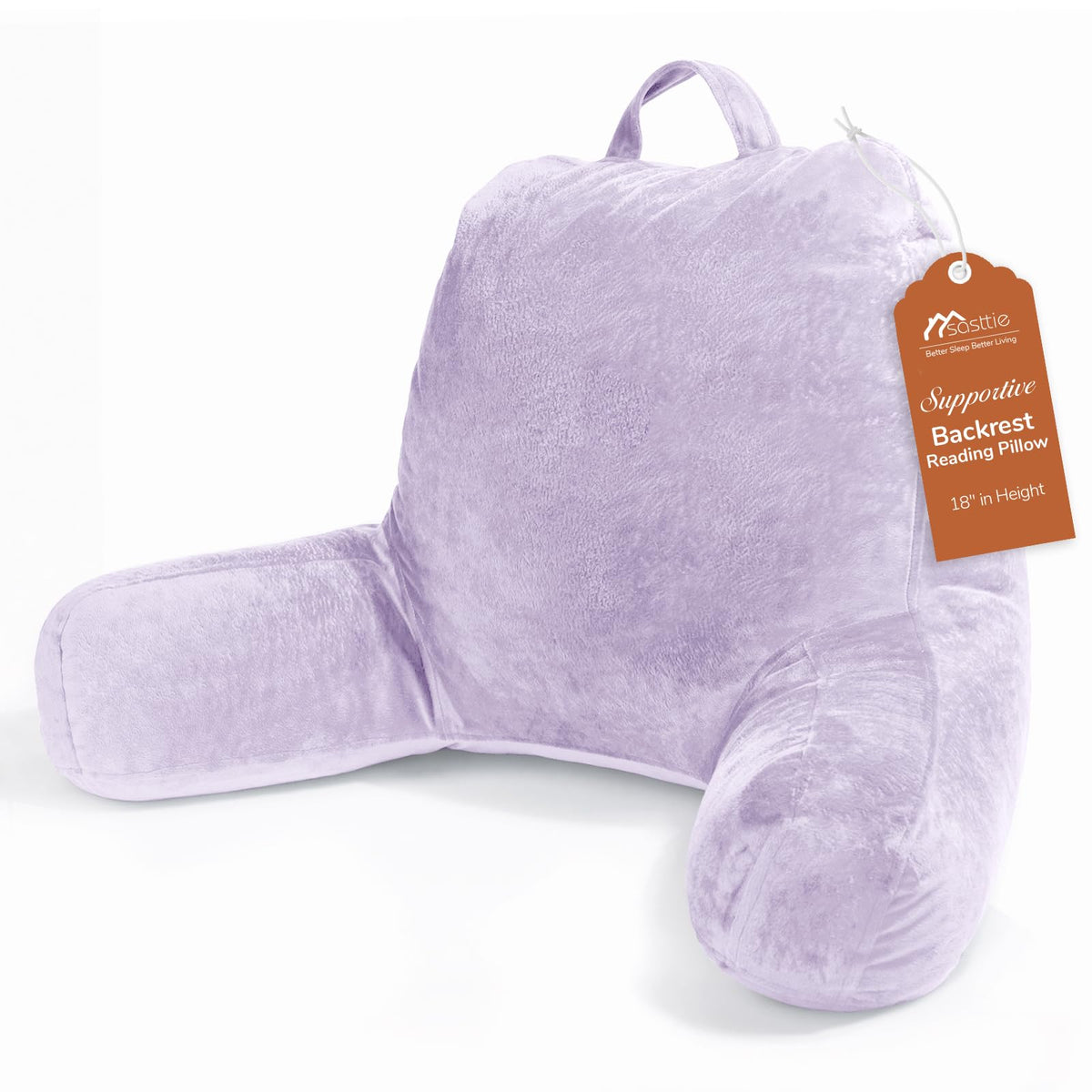 Sasttie reading pillow with velvet cover provides soft support for cozy reading sessions