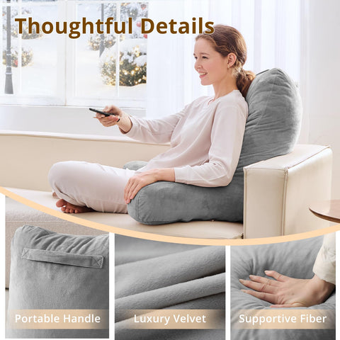 Sasttie xl back-rest 25-inch design supports neck and upper back