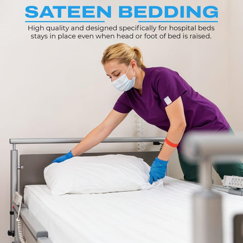 SATEEN BEDDING STORE fitted sheet 36x80 with 6in pocket for secure fit.