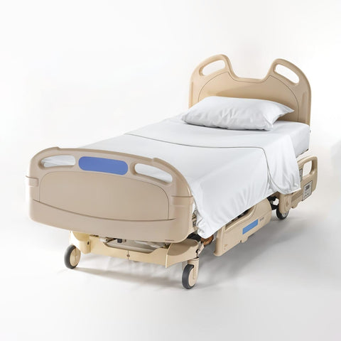 SATEEN BEDDING STORE hospital flat sheet 66x96 for roomy comfort.