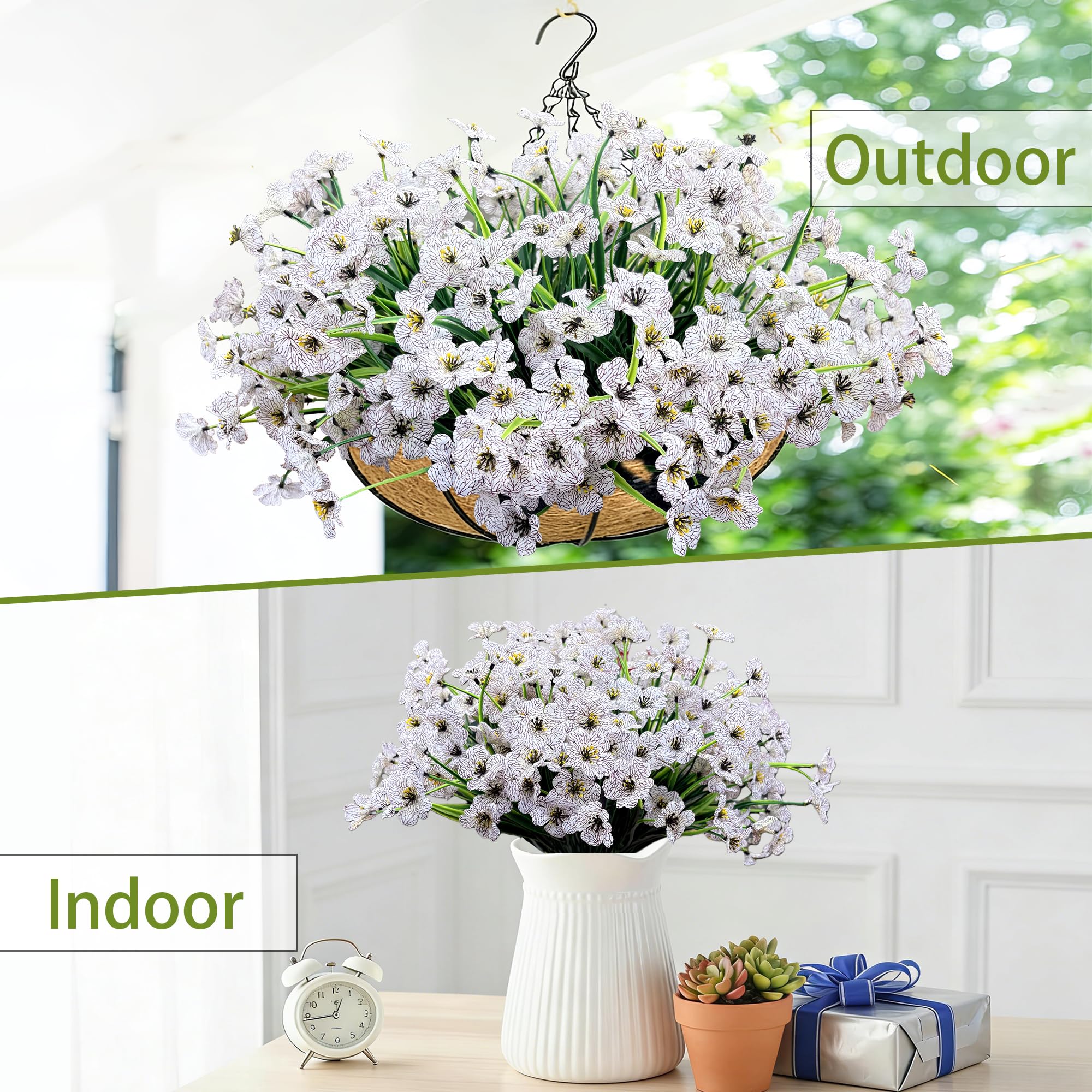 Satefello hanging-basket flowers bundle creates instant decorative impact.