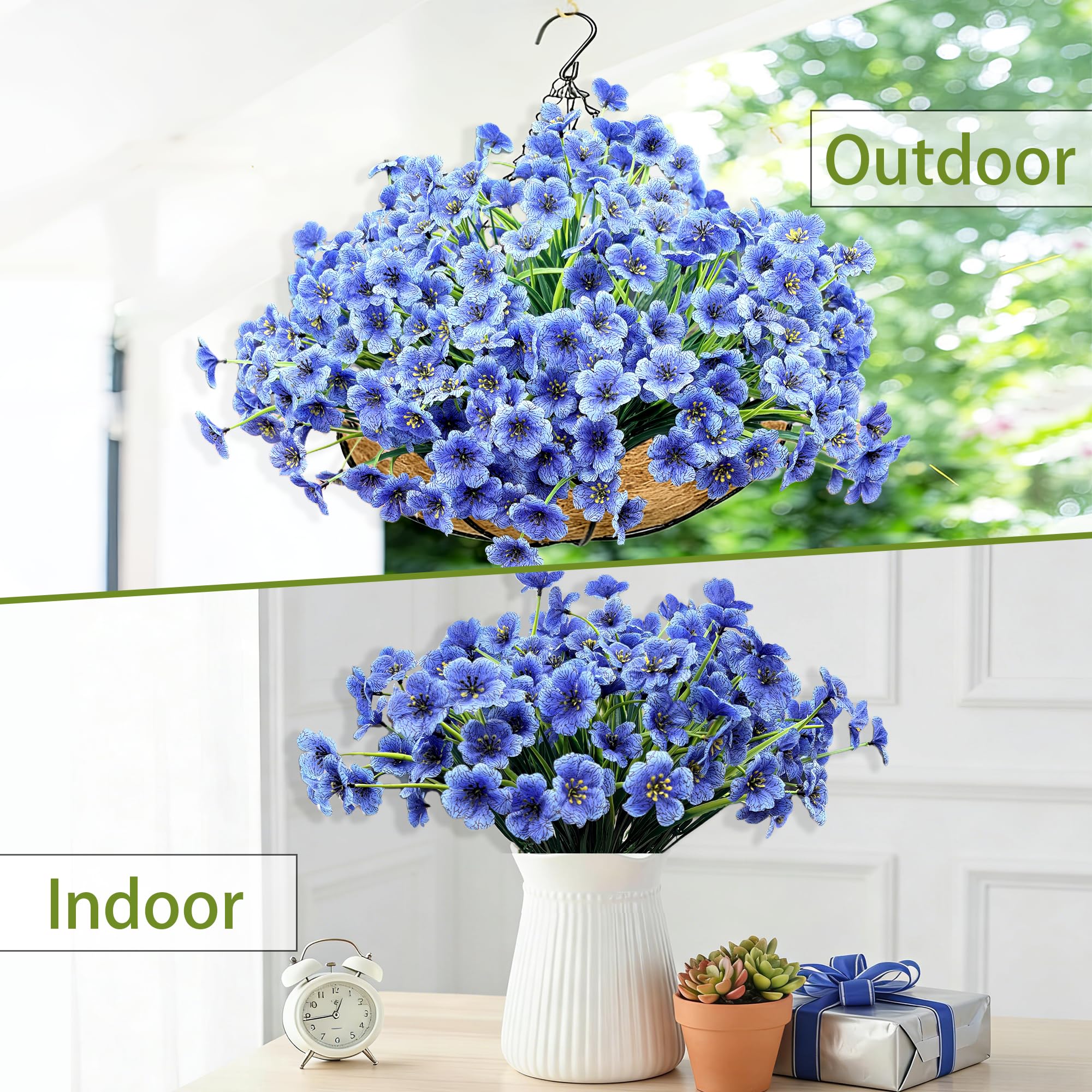 Satefello UV resistant plastic stems keep flowers looking fresh longer.