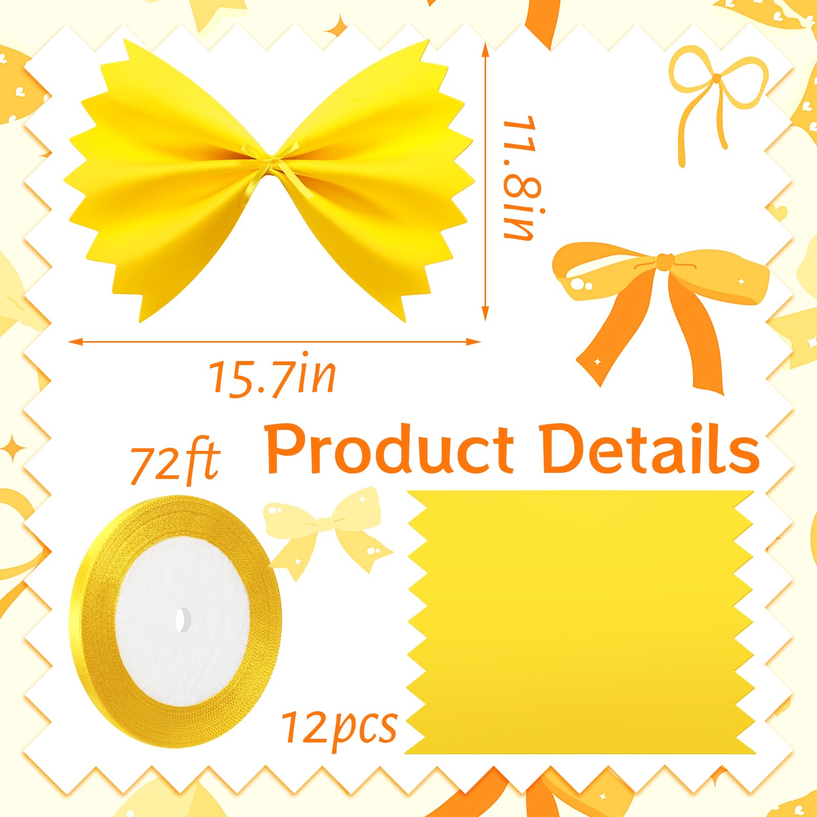 SATINIOR yellow ribbon adds a polished pasta decor touch.