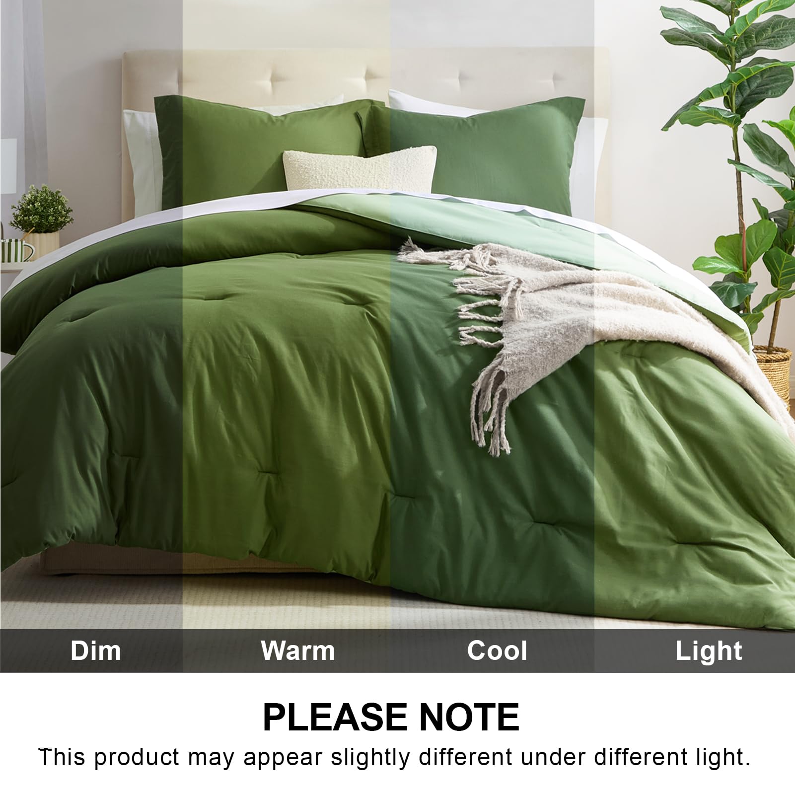 Satisomnia Green Queen Comforter Set care instructions for easy washing