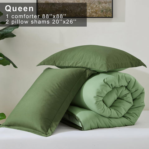 Satisomnia Green Queen Comforter Set packaging ready for gifting or setup