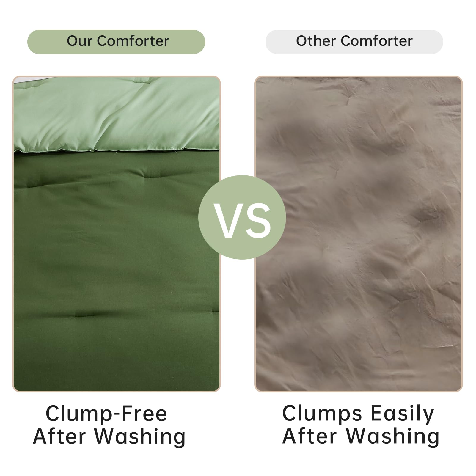 Satisomnia Green Queen Comforter Set reverse olive and sage design offers versatile decor options