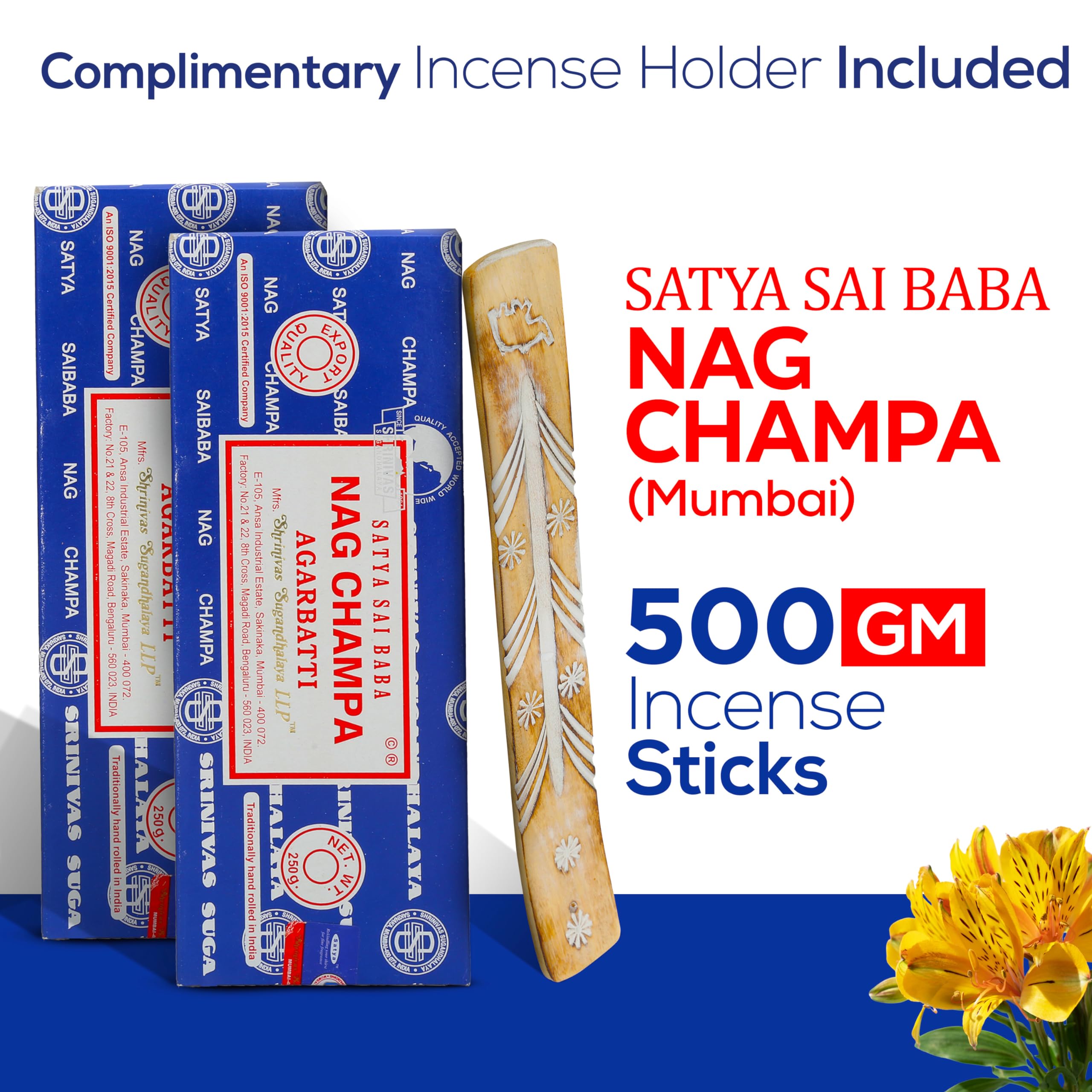 Satya Nag Champa incense sticks in a 250g pack, long-lasting aroma.