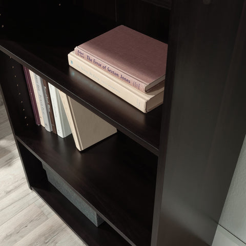 Sauder Beginnings three-shelf layout designed for books and decor