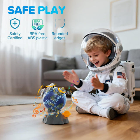 Saudoli astronaut figures and rocket invite imaginative space adventures.