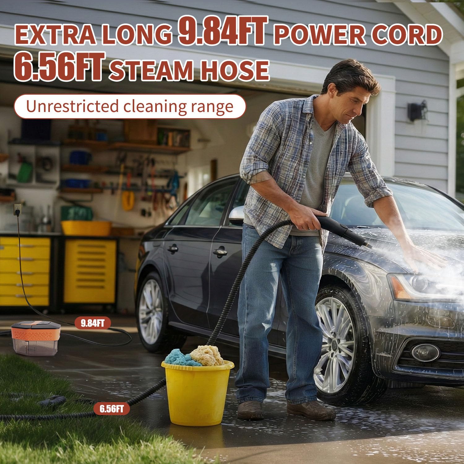 SauHandi steam cleaner used for car detailing and home cleaning