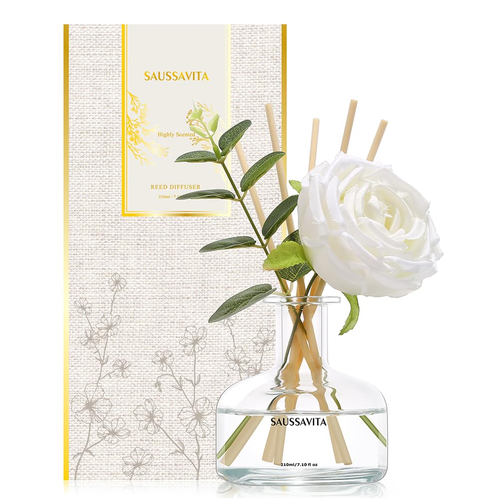 Saussavita reed diffuser bottle shown for long lasting home fragrance in modern interiors