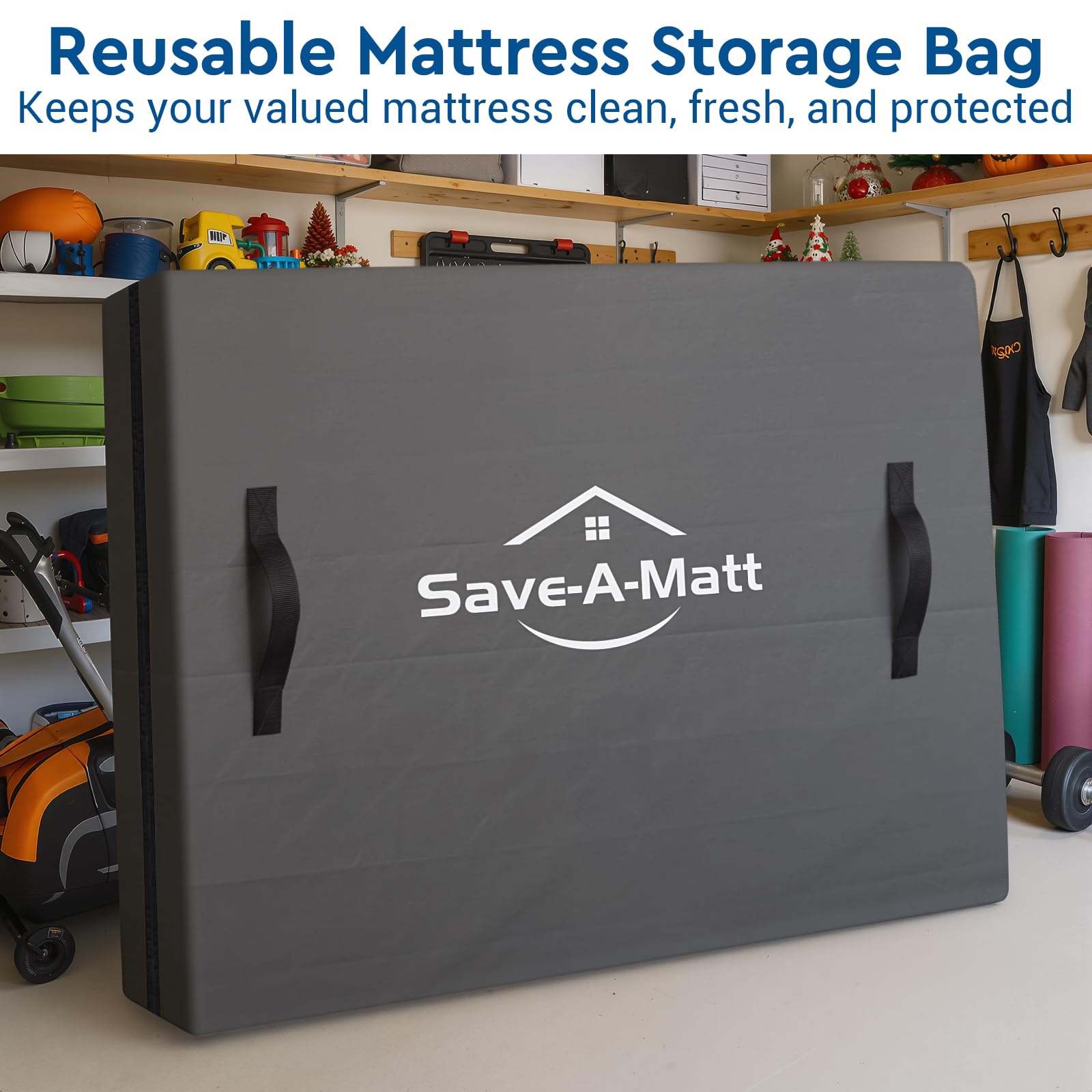 SaveAMatt queen-size mattress bag fits standard beds for long-term storage.