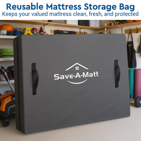 SaveAMatt queen-size mattress bag fits standard beds for long-term storage.