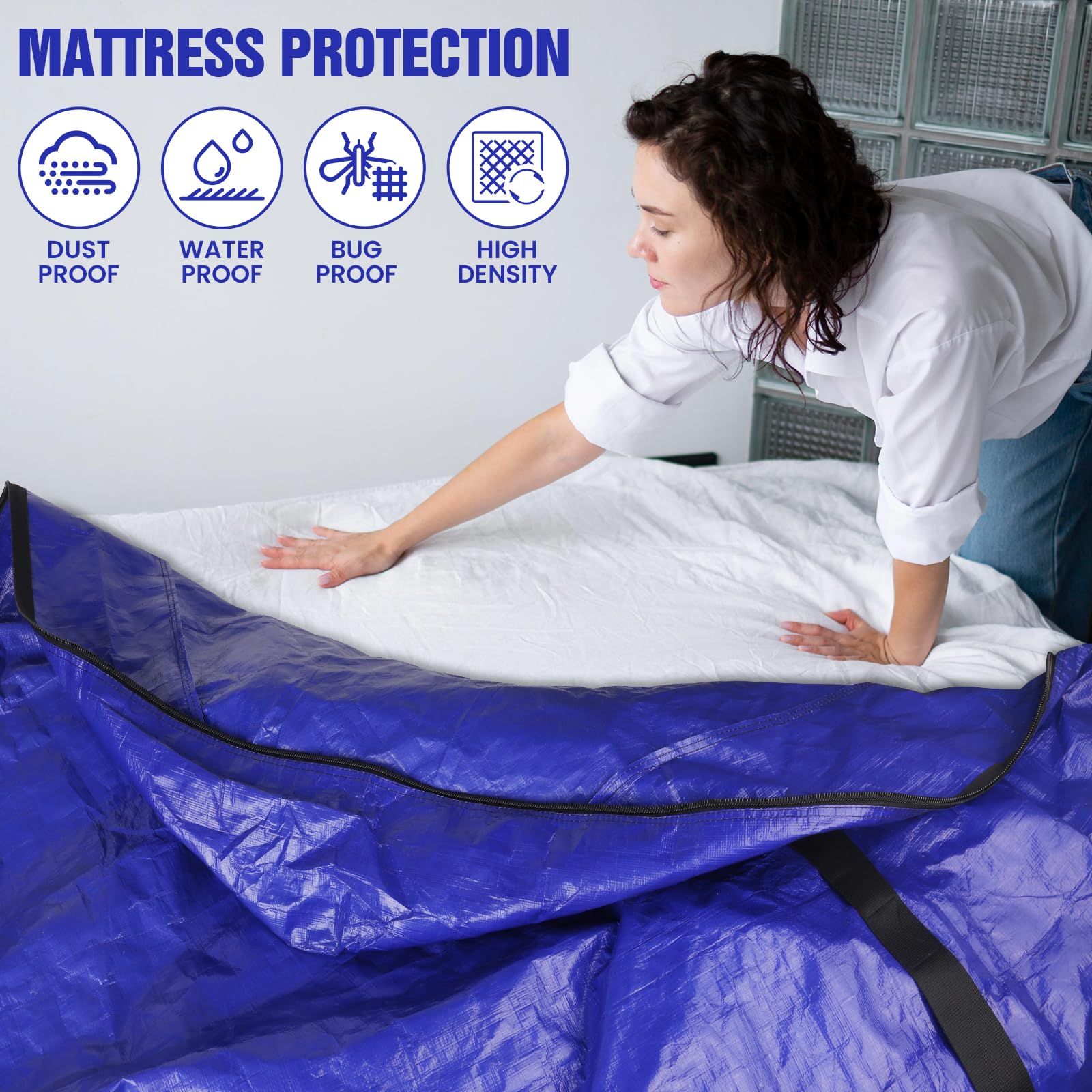 SaveAMatt mattress bag heavy-duty-handles simplify lifting and carrying during a move