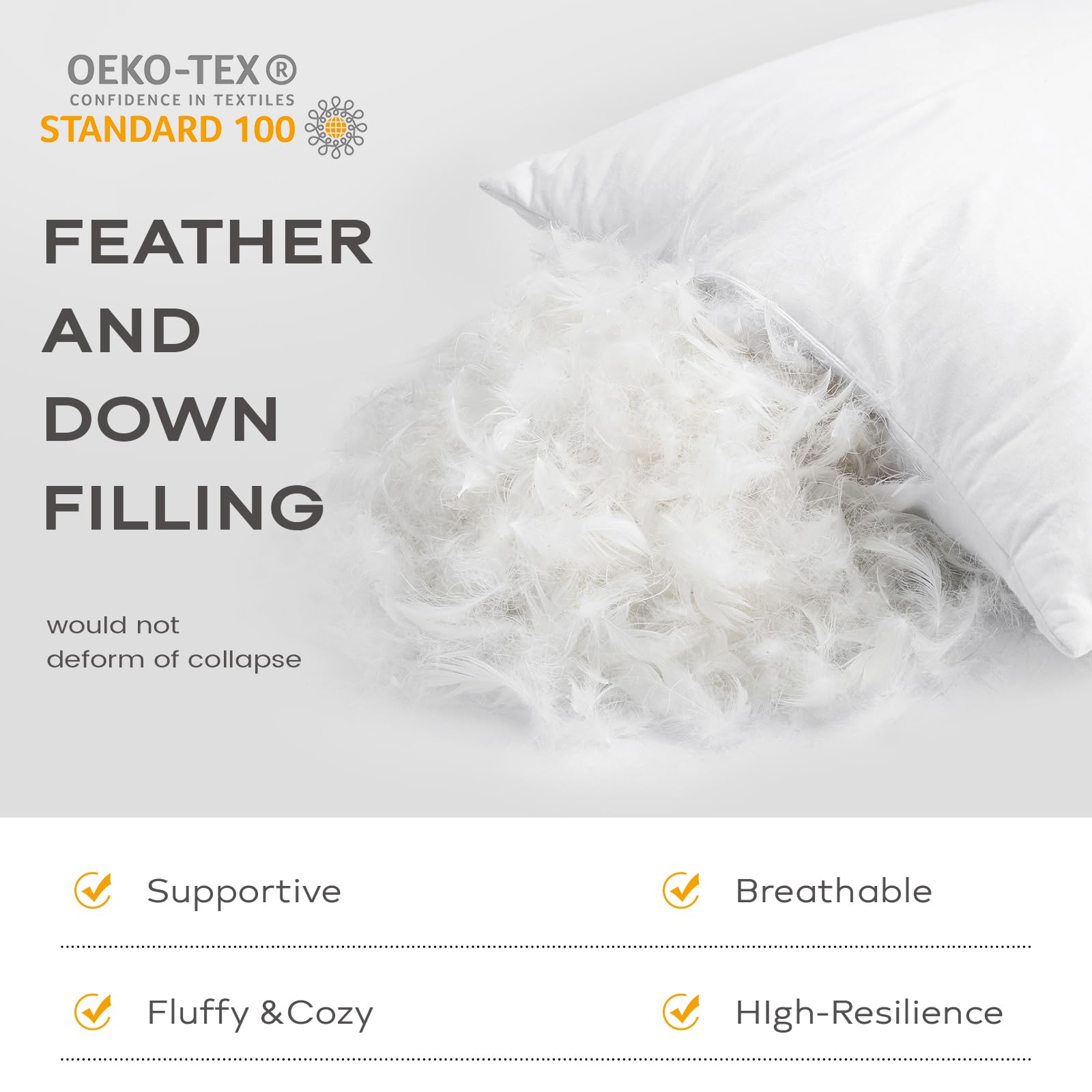SAVORI double-layer cotton cover pillow insert demonstrates durable leak-proof protection