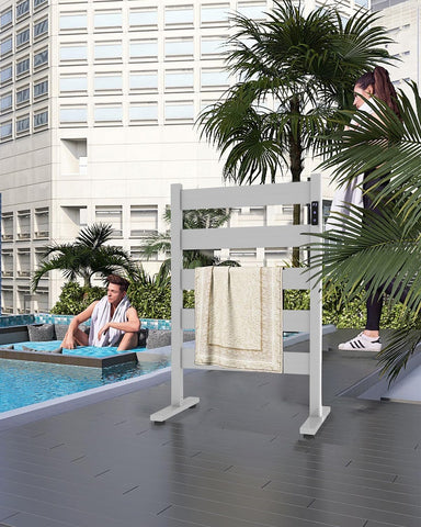 Sawlece 5-bar design evenly distributes warmth across towels.