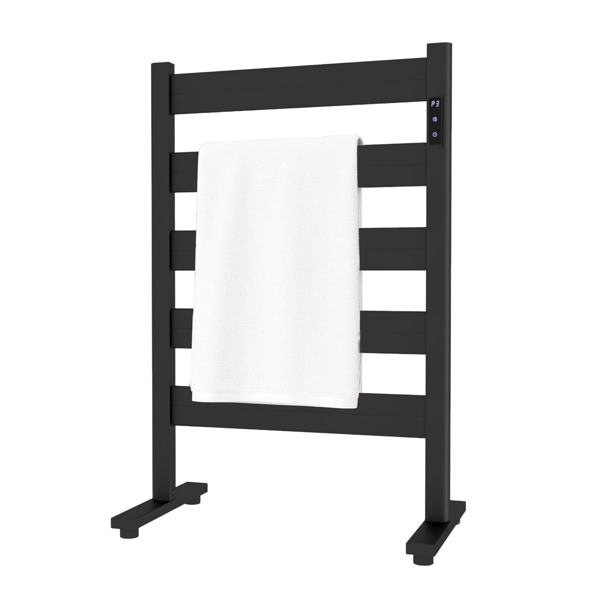 Sawlece freestanding towel warmer front view showing five warming bars for towels