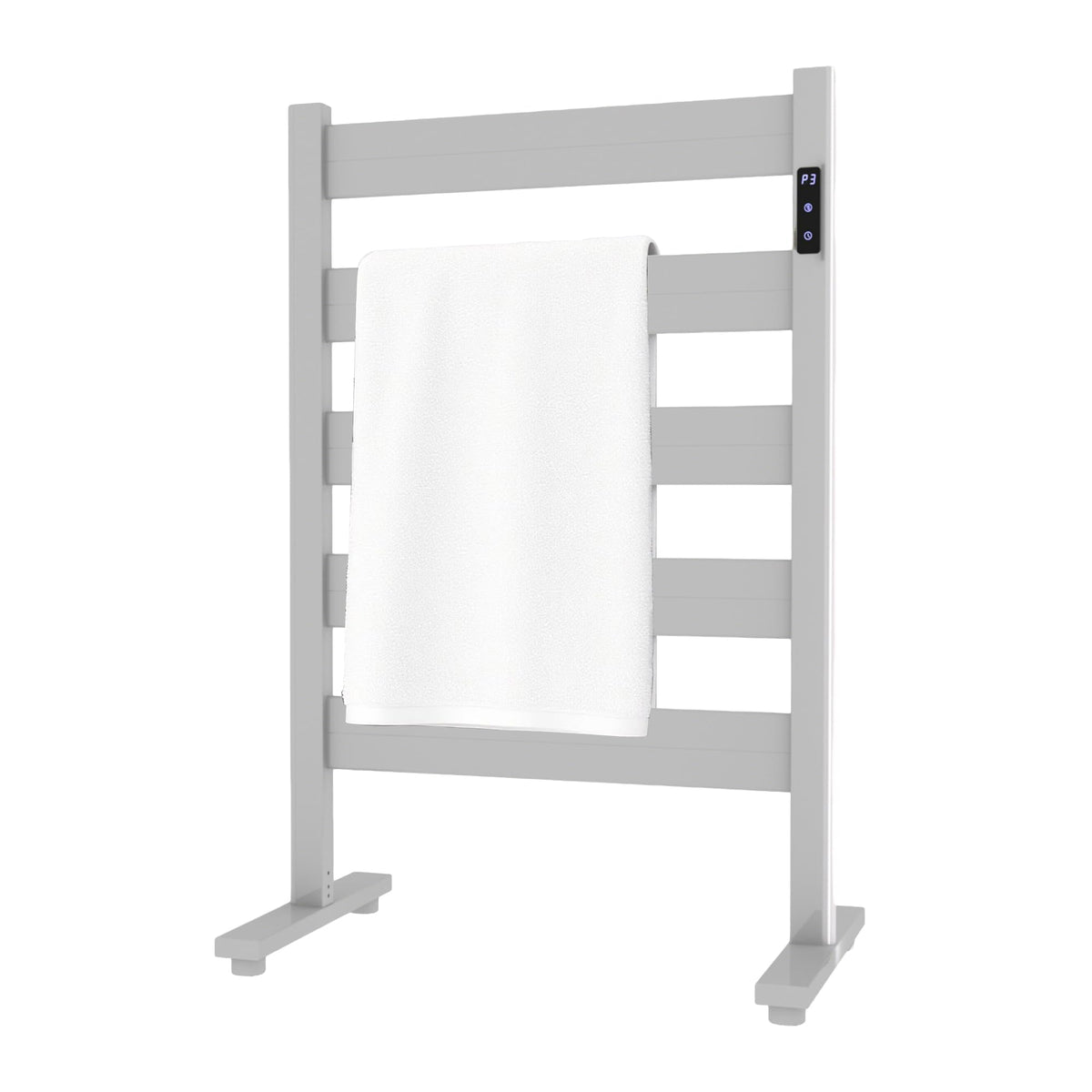 Sawlece freestanding towel warmer, 5-bar front view, delivers even heat for towels.