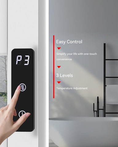Sawlece freestanding towel warmer with digital display for easy temperature control.