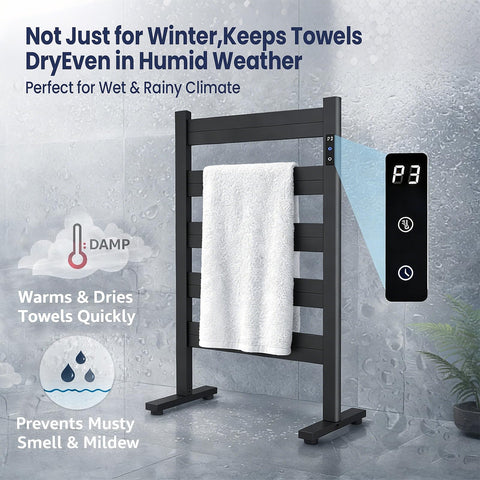 Sawlece space aluminum matte black finish enhances bathroom durability